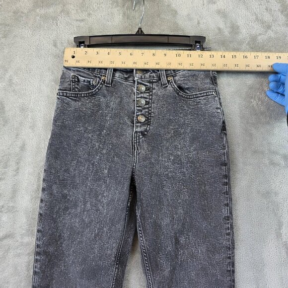 Levis Mom Jean Jeans Womens 26 Black Gray Acid Wash High Rise Button Fly Tapered - Picture 9 of 14